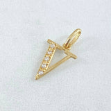 Dije Letra V Silueta 0.65gr / 2cm / Oro 18K