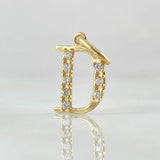 Dije Letra D Silueta 0.85gr / 2cm / Oro 18K