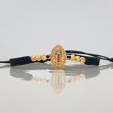 Pulsera Tejida Virgen Guadalupe Oro Amarillo 18K