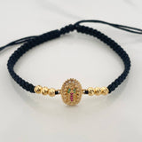 Pulsera Tejida Virgen Guadalupe Oro Amarillo 18K