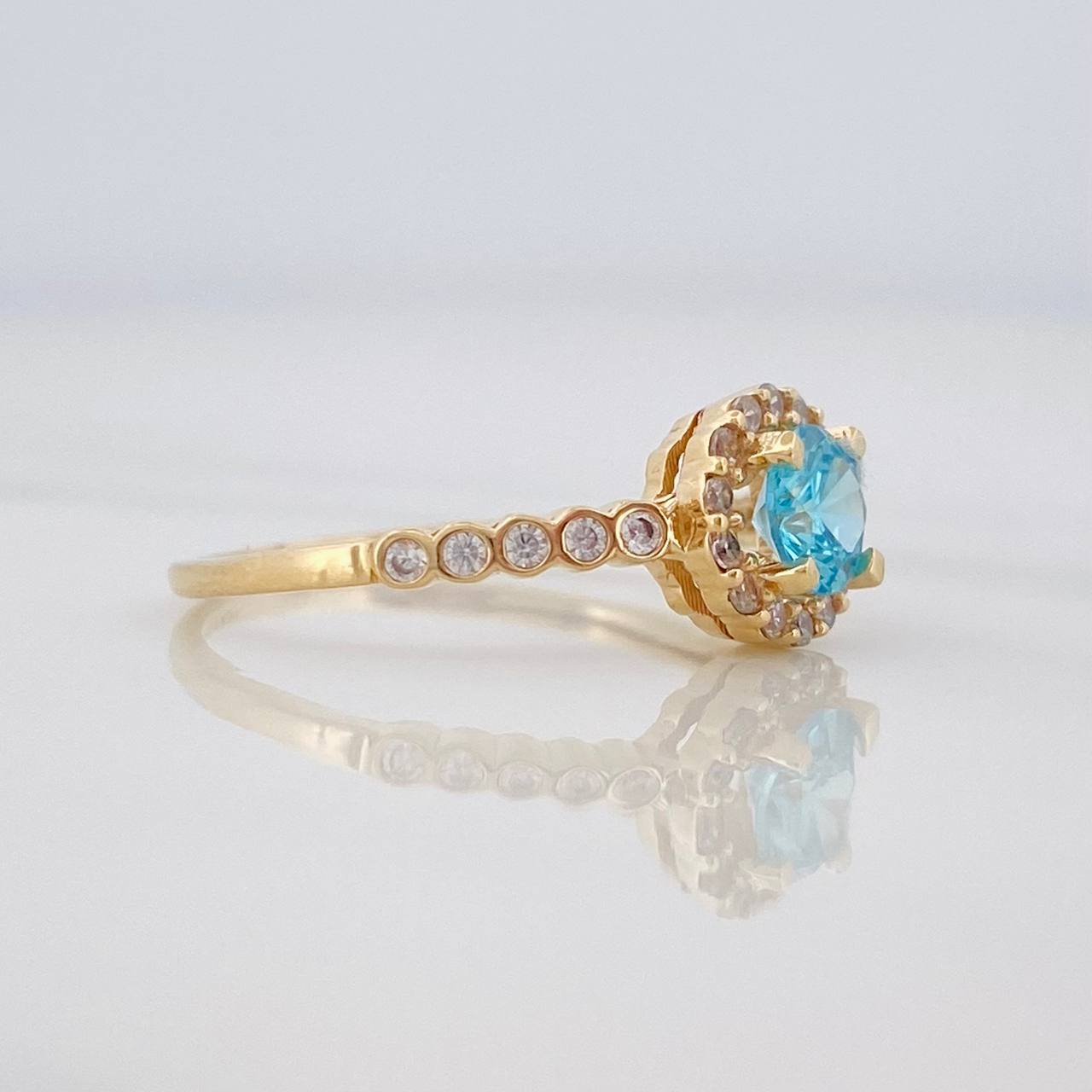 Anillo Halo Churumbela 2.1g / T6 1/2 Oro Amarillo 18K