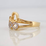 Anillo Figuras 2.75g / T5 3/4 Dos Oros Amarillo Blanco 18K