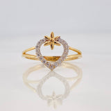 Anillo Corazon Flor 2.15g / T7 1/2 Oro Amarillo 18K