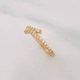 Anillo Lineas Cruzadas 1.25g / T6 1/4 Oro Amarillo 18K