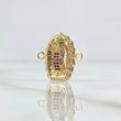 Herraje Virgen Guadalupe Silueta Basteada 3.4gr / 2.5cm / Circones Blancos - Verdes - Fucsias  Oro Amarillo 18K ©