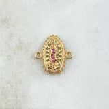 Herraje Virgen De Guadalupe 2.55gr / 1.6cm / Circones Blancos - Verdes - Fucsias  Oro Amarillo 18K *