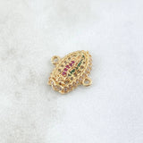 Herraje Virgen De Guadalupe 2.55gr / 1.6cm / Circones Blancos - Verdes - Fucsias  Oro Amarillo 18K *