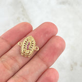 Herraje Virgen De Guadalupe 2.55gr / 1.6cm / Circones Blancos - Verdes - Fucsias  Oro Amarillo 18K *