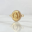 Herraje Virgen Del Carmen 2.15gr / 2.3cm / Circulo Texturizado Circones Blancos  Oro Amarillo 18K ©