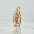 Dije Virgen Guadalupe Filigrana 4.7gr / 4.1cm / Circones Blancos Verdes Fucsias Oro Amarillo 18K ©