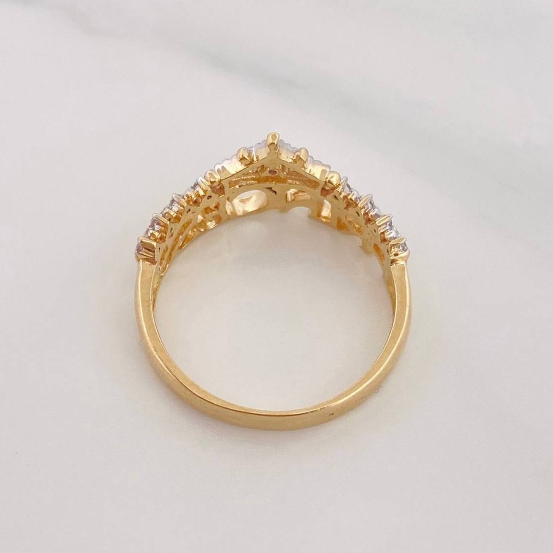 Anillo Corona Princess 2.95g / T6 1/2 Dos Oros Amarillo Blanco 18K