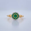 Anillo Flor De Loto Esmeralda 3.2gr / T7 / Dos Oros Amarillo Blanco 18K &