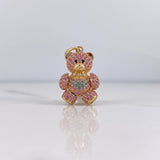 Dije Oso Articulado Corazon 4.4gr / 2.4cm / Circones Rosados Azules Negros Oro Amarillo 18K $