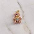 Dije Oso Articulado Corazon 4.4gr / 2.4cm / Circones Rosados Azules Negros Oro Amarillo 18K $