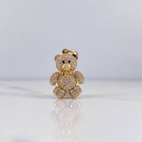 Dije Oso Articulado 4.4gr / 2.5cm / Circones Blancos Negros Oro Amarillo 18K $