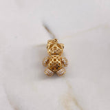 Dije Oso Articulado 4.4gr / 2.5cm / Circones Blancos Negros Oro Amarillo 18K $