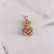 Dije Oso Articulado Corazon 4.4gr / 2.5cm / Circones Blancos Fucsias Negros Oro Amarillo 18K $