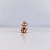 Dije Oso 2.05gr / 1.8cm / Circones Azules  Oro Rosa 18K $