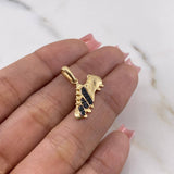 Dije Guayo 1.3gr / 2.1cm / Circones Negros Oro Amarillo 18K $