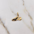 Dije Guayo 1.3gr / 2.1cm / Circones Negros Oro Amarillo 18K $