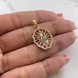 Dije Virgen Guadalupe 1.95gr / 2.7cm / Circones De Colores Oro Amarillo 18K $