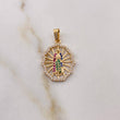 Dije Virgen Guadalupe 1.95gr / 2.7cm / Circones De Colores Oro Amarillo 18K $