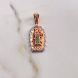 Dije Virgen De Guadalupe 5.6gr / 3.7cm / Circones Blancos Verdes Fucsias Dos Oros Blanco Rosa 18K $