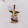 Dije San Miguel Arcangel 7.35gr / 4cm / Circones Negros  Tres Oros 18K $