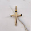 Dije Cruz Clavo 3.85gr / 4.7cm / Circones Blancos Negros Oro Amarillo 18K $