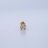 Piercing Cuatro Garras 0.3gr / 1cm / Oro Amarillo 18K &