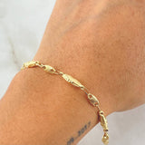 Pulso Rustica Dubai Rayado 3.15gr / 19cm / Oro 18K
