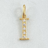 Dije Letra I Silueta 0.6gr / 2cm / Oro 18K