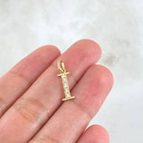 Dije Letra I Silueta 0.6gr / 2cm / Oro 18K