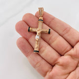 Dije Cruz Cristo 7.7g / 5.3cm Dos Oros Blanco Rosa 18K
