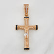 Dije Cruz Cristo 7.7g / 5.3cm Dos Oros Blanco Rosa 18K