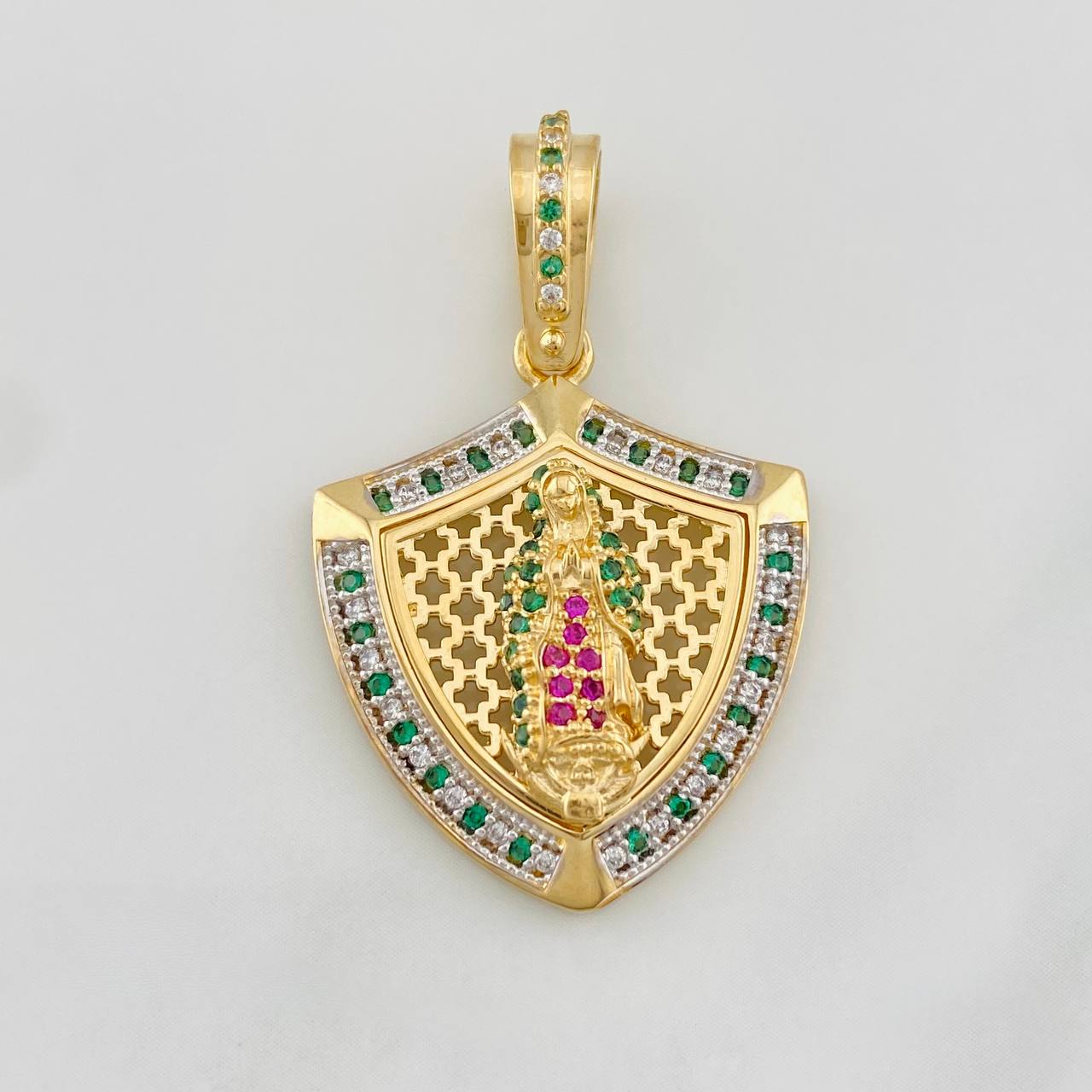 Dije Virgen de Guadalupe 6.55g / 3.5cm Dos Oros Amarillo Blanco 18K