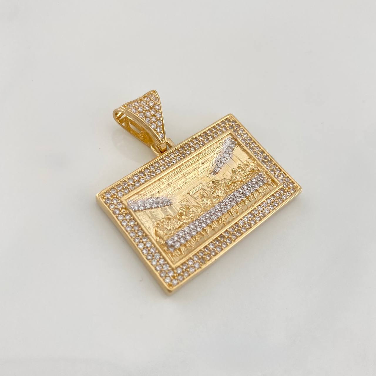 Dije La Última Cena 10.25g / 3.2cm Dos Oros Amarillo Blanco 18K