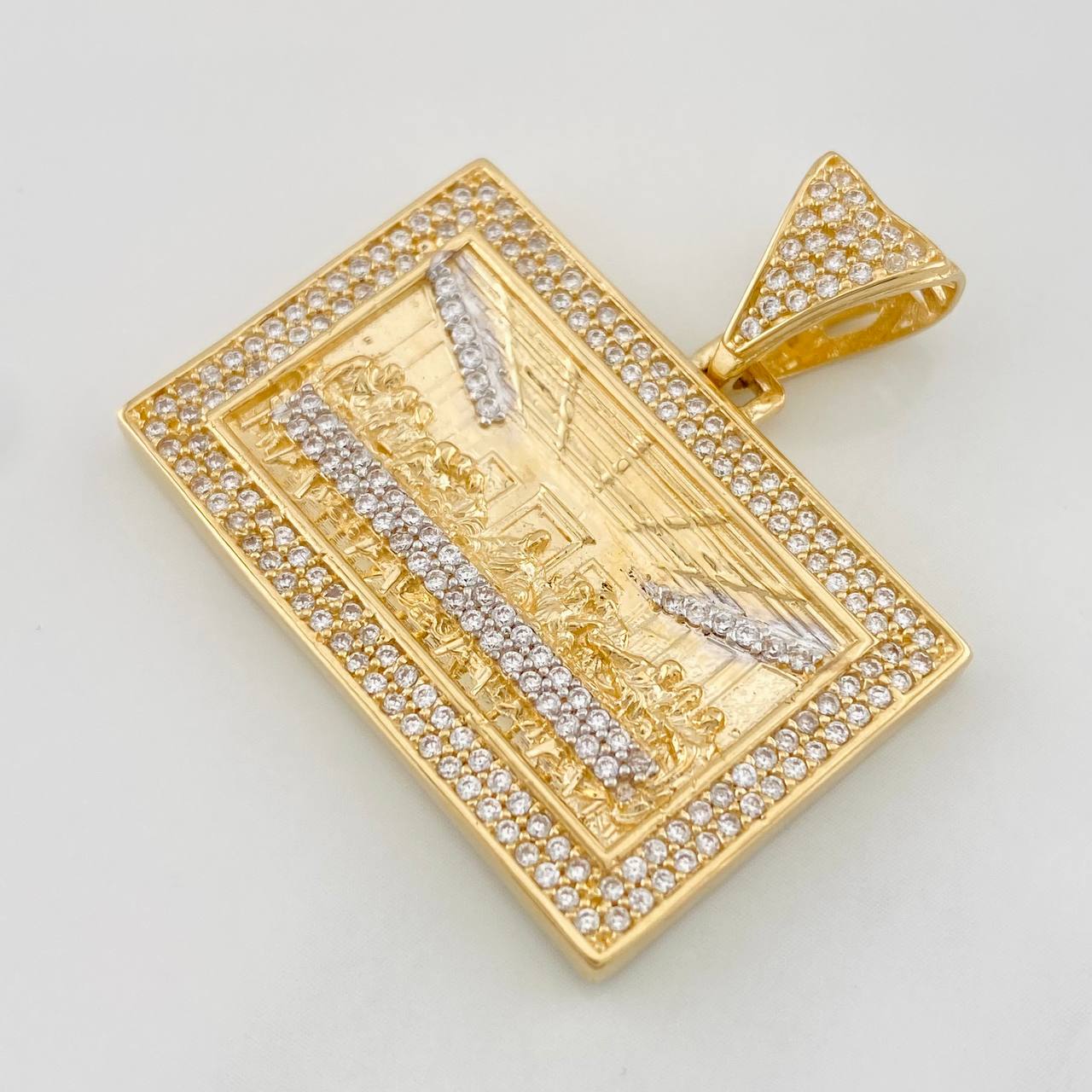Dije La Última Cena 10.25g / 3.2cm Dos Oros Amarillo Blanco 18K