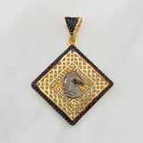 Dije Caballo 4.95g / 4cm Dos Oros Negro Amarillo 18K