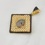 Dije Caballo 4.95g / 4cm Dos Oros Negro Amarillo 18K