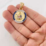 Dije Virgen de Guadalupe 7g / 3.8cm Dos Oros Amarillo Blanco 18K