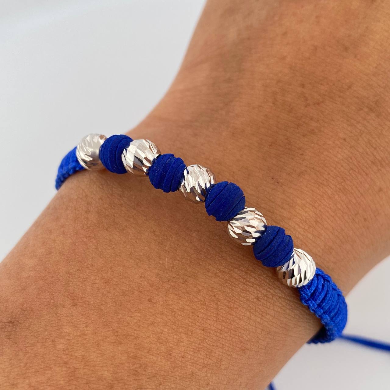 Pulsera Azul Bolas 1.1gr / Oro 18K &