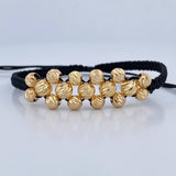 Pulsera Negra Bolas 2.65gr / Oro 18K &