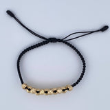 Pulsera Negra Bolas 2.65gr / Oro 18K &