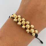 Pulsera Negra Bolas 2.65gr / Oro 18K &