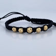 Pulsera Negra Bolas 1gr / Oro 18K &