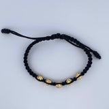 Pulsera Negra Bolas 1gr / Oro 18K &