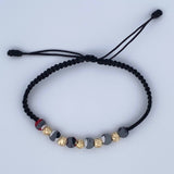Pulsera Negra Bolas 0.7gr / Oro 18K &