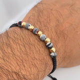 Pulsera Negra Bolas 0.7gr / Oro 18K &