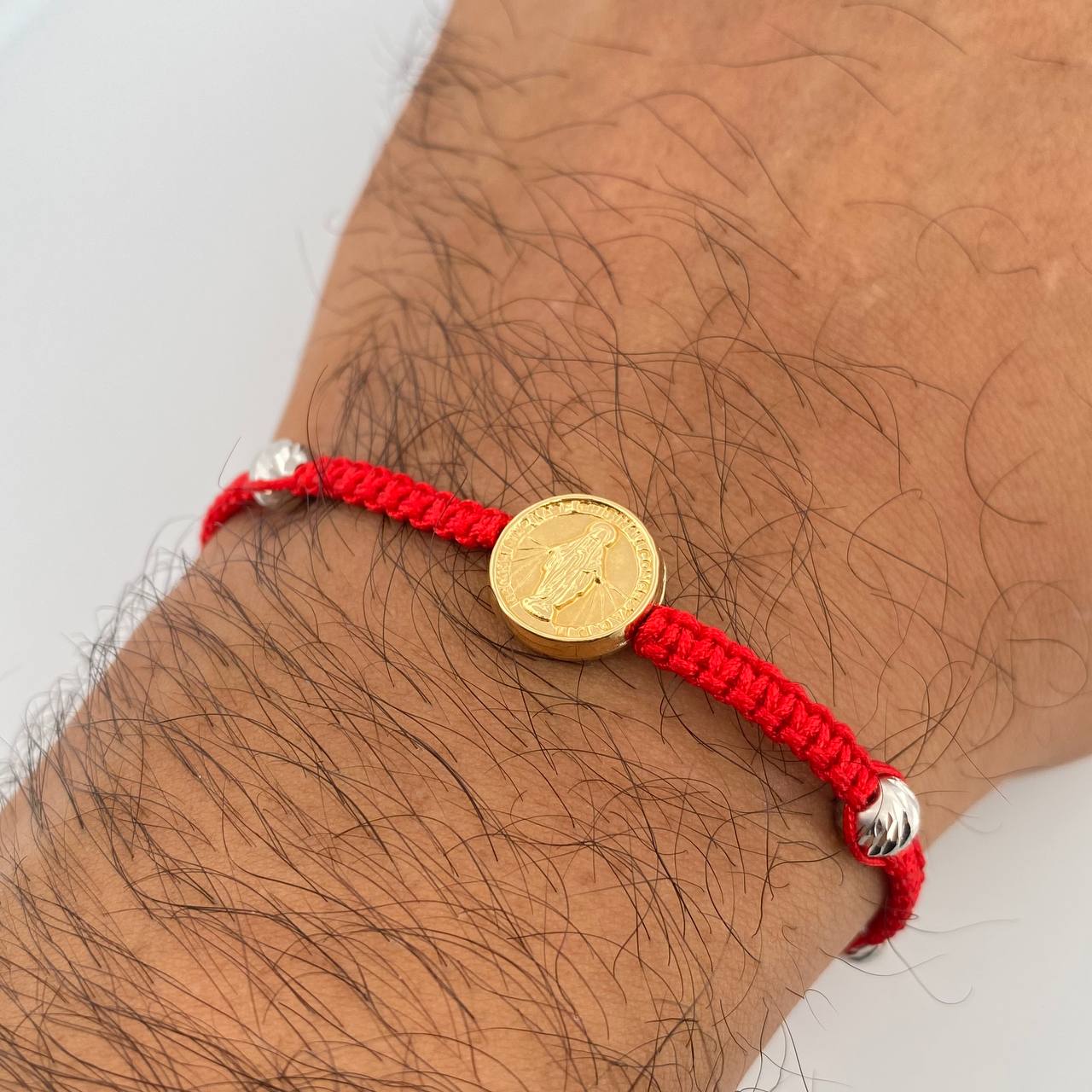 Pulsera Roja Virgen Milagrosa 1.65gr / Oro 18K &